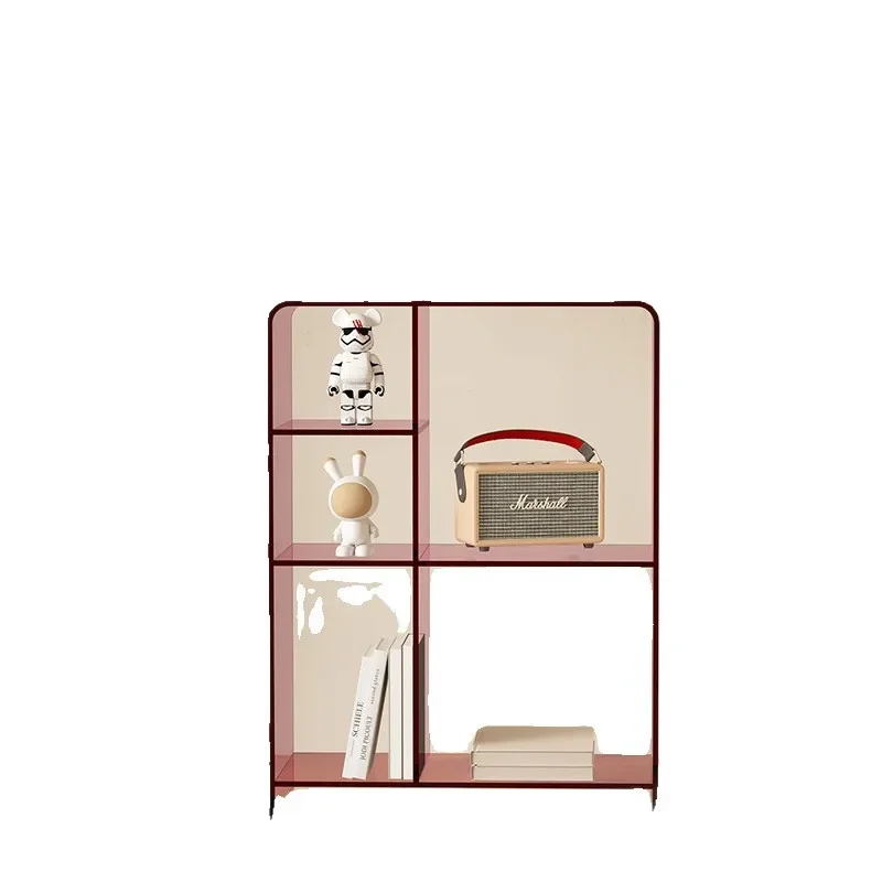 

acrylic multi-layer shelves, small apartment sofa floor bookshelf, simple and very narrow bedroom, side bedside table