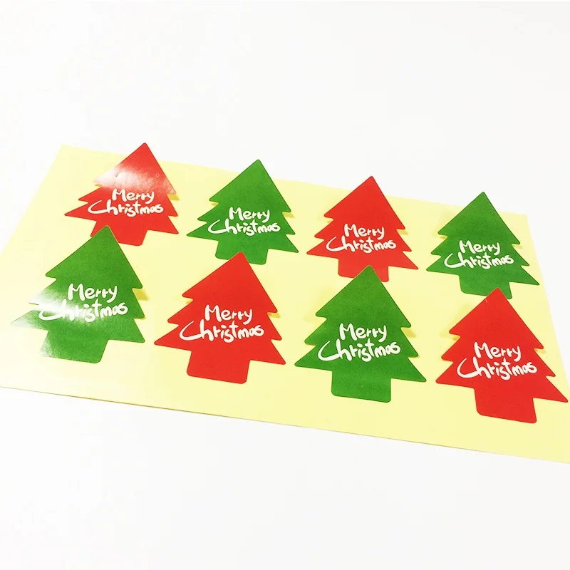 80 pz/lotto simpatico albero di natale fai da te Scrapbooking artigianato sigillo di carta adesivo adesivo decorazione etichetta sigillante adesivi regalo