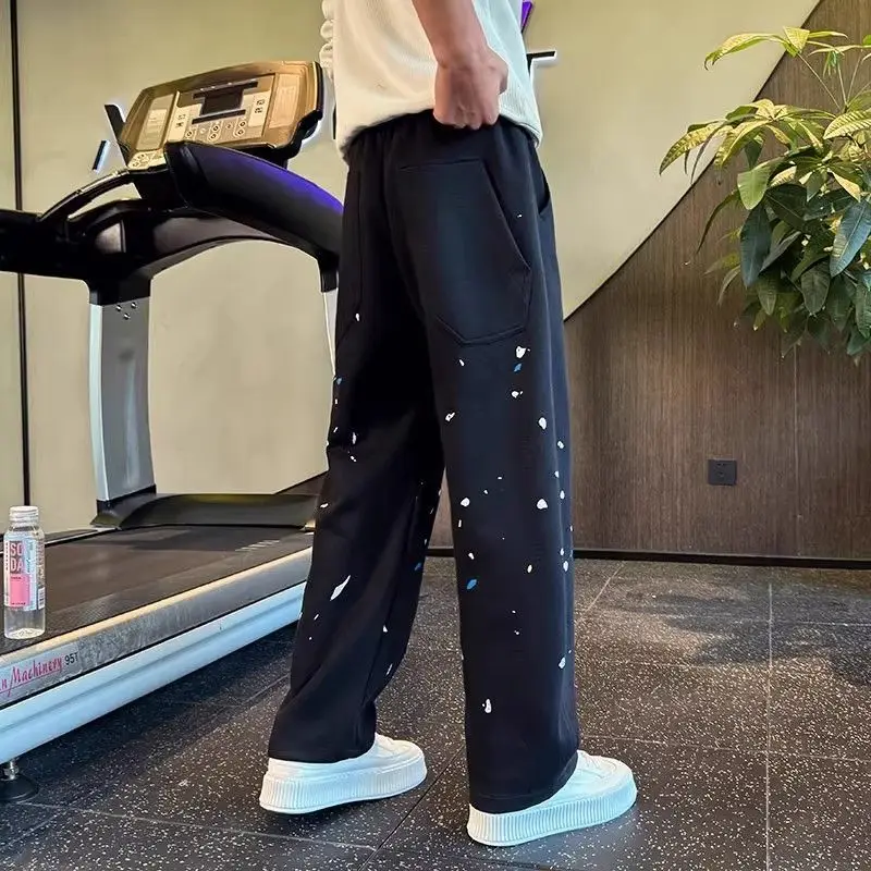 

Мужские повседневные джоггеры больших размеров, свободные спортивные брюки на флисовой подкладке, прямые брюки для повседневной носки, осенне-зимние брюки