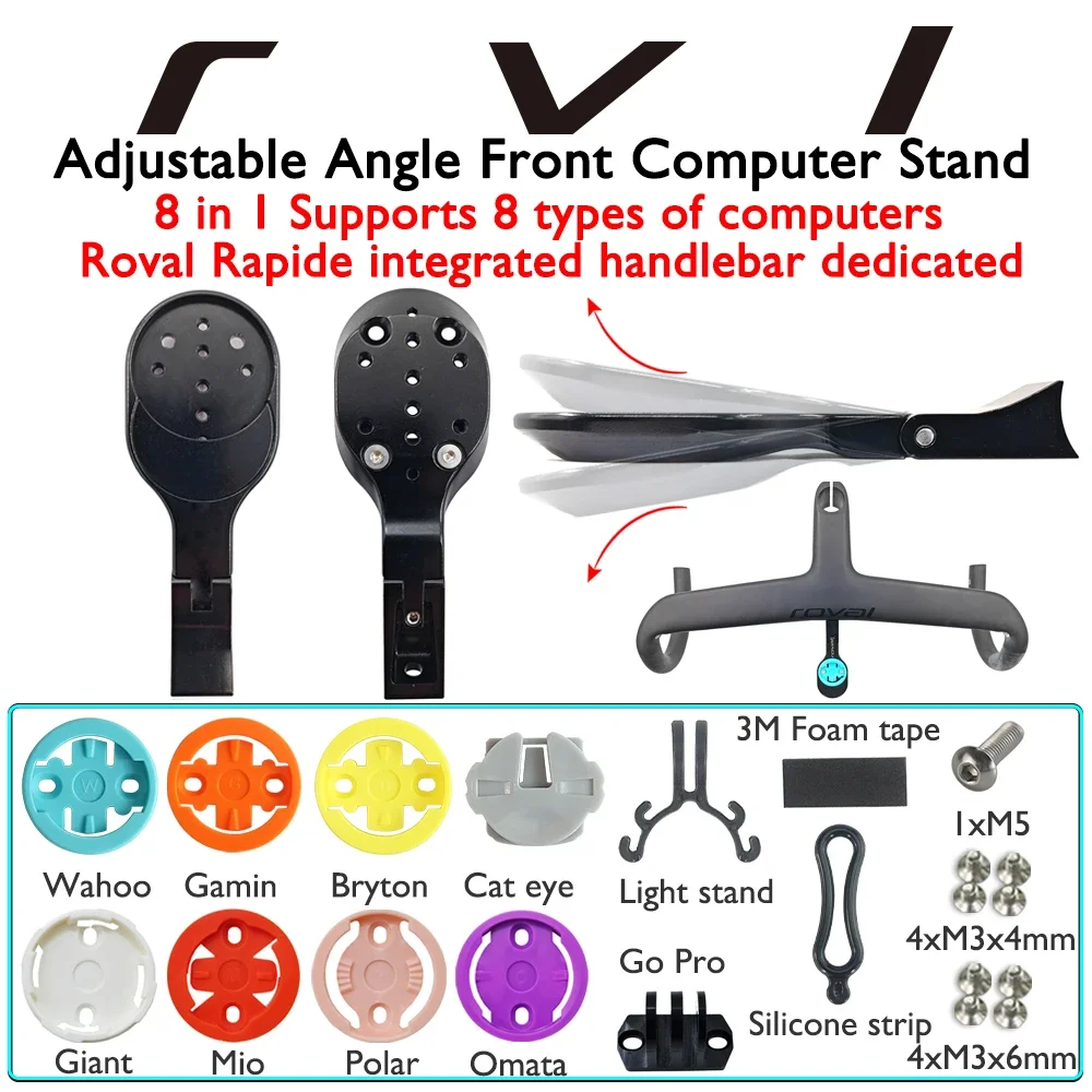 

SL8 Road Carbon Fiber Bike Handlebar, Aluminum Alloy Stopwatch, Garmin Bracket, Computer Stand, Bicycle Accessories