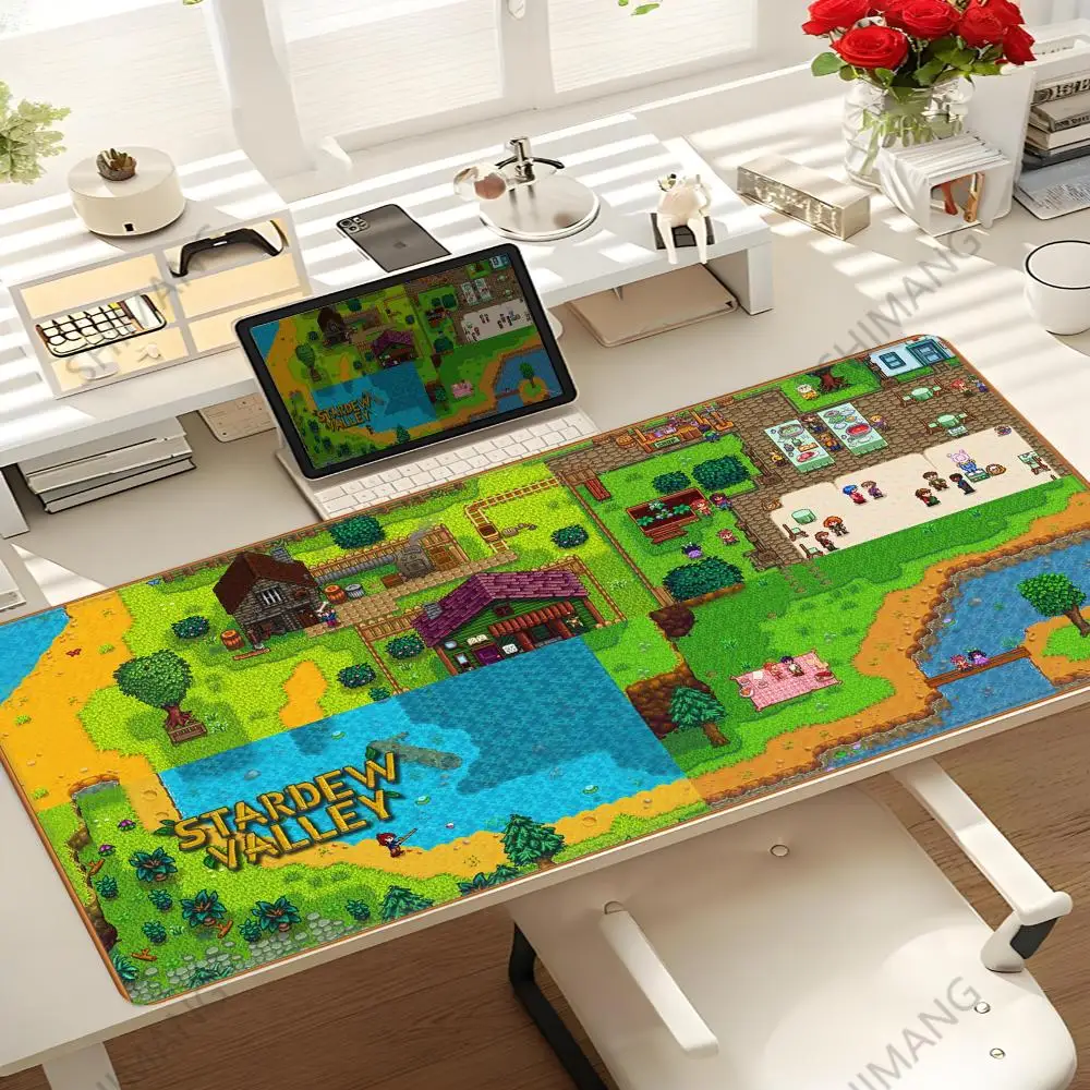 Stardew Valley Mouse Pad Gaming Abstrak Besar 800X400Mm MouseMat Gamer Alas Mouse Besar XXL Mause Karpet Meja PC