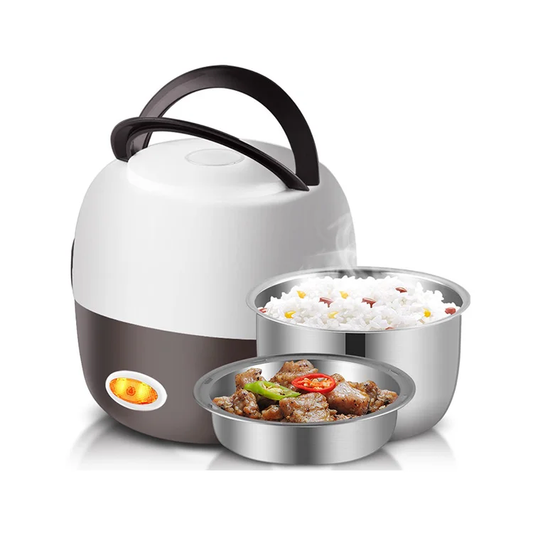 

Stainless Steel 2/3 Layers, Steamer Portable Meal Thermal Heating Lunch Box Food Container Warmer Mini Electric Rice Cooker/