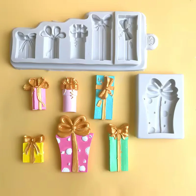 

Gift Box Shaped Silicone Mold Kitchen DIY Cake Baking Decoration Chocolate Mold Fondant Cake Making Tool Bakeware