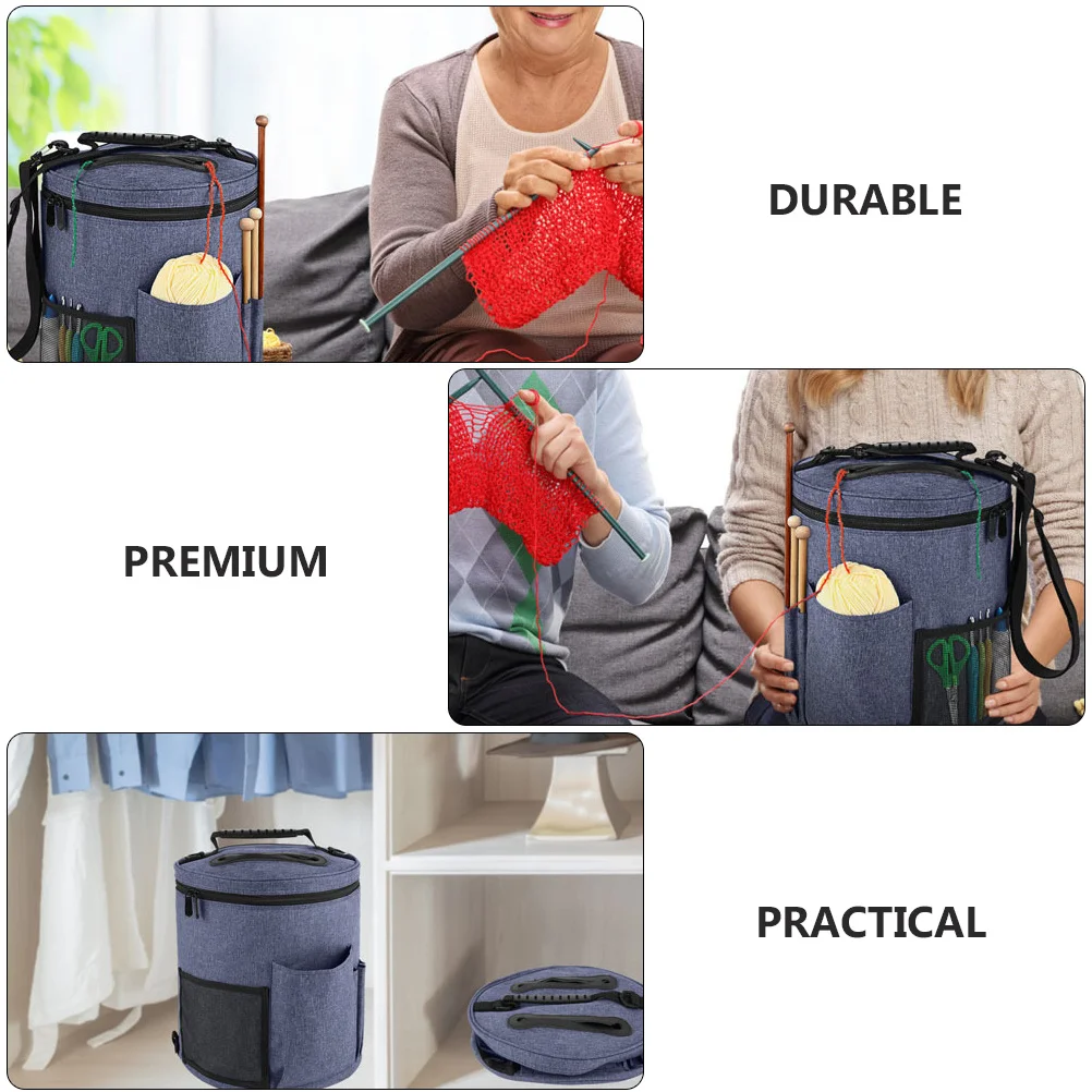 

1Pcs Waterproof Yarn Storage Bag Portable Knitting Tool Organizer Large Capacity Crochet Wool Holder Wool Storage Bag