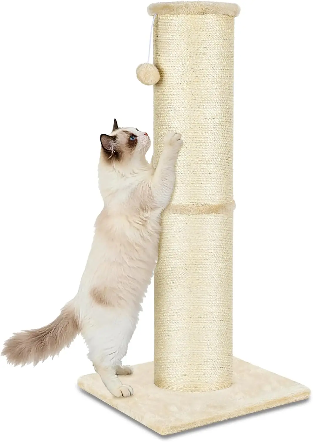 

Cat Scratching Post 32 Inch High, 5.5 Inch Large Diameter Natural Sisal Cat Scratch Post, Scratch-Resistant and Durable