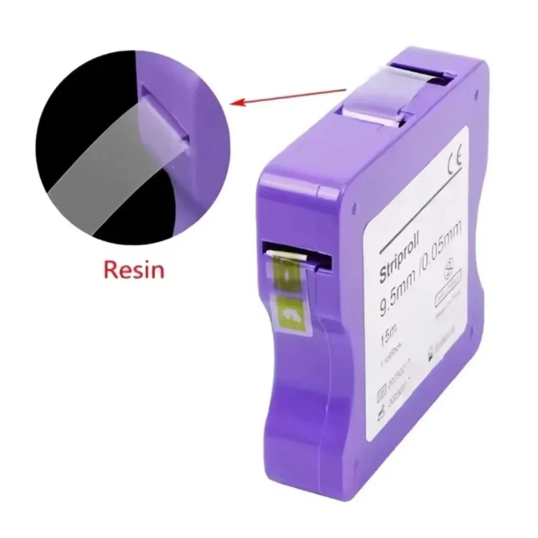 1roll Dental Matrix Bands 5/6/7/9.5mm Stainless Steel Resin Matrice Strip Tooth Restoration Dental Contouring 0.025/0.04/0.05mm view 3