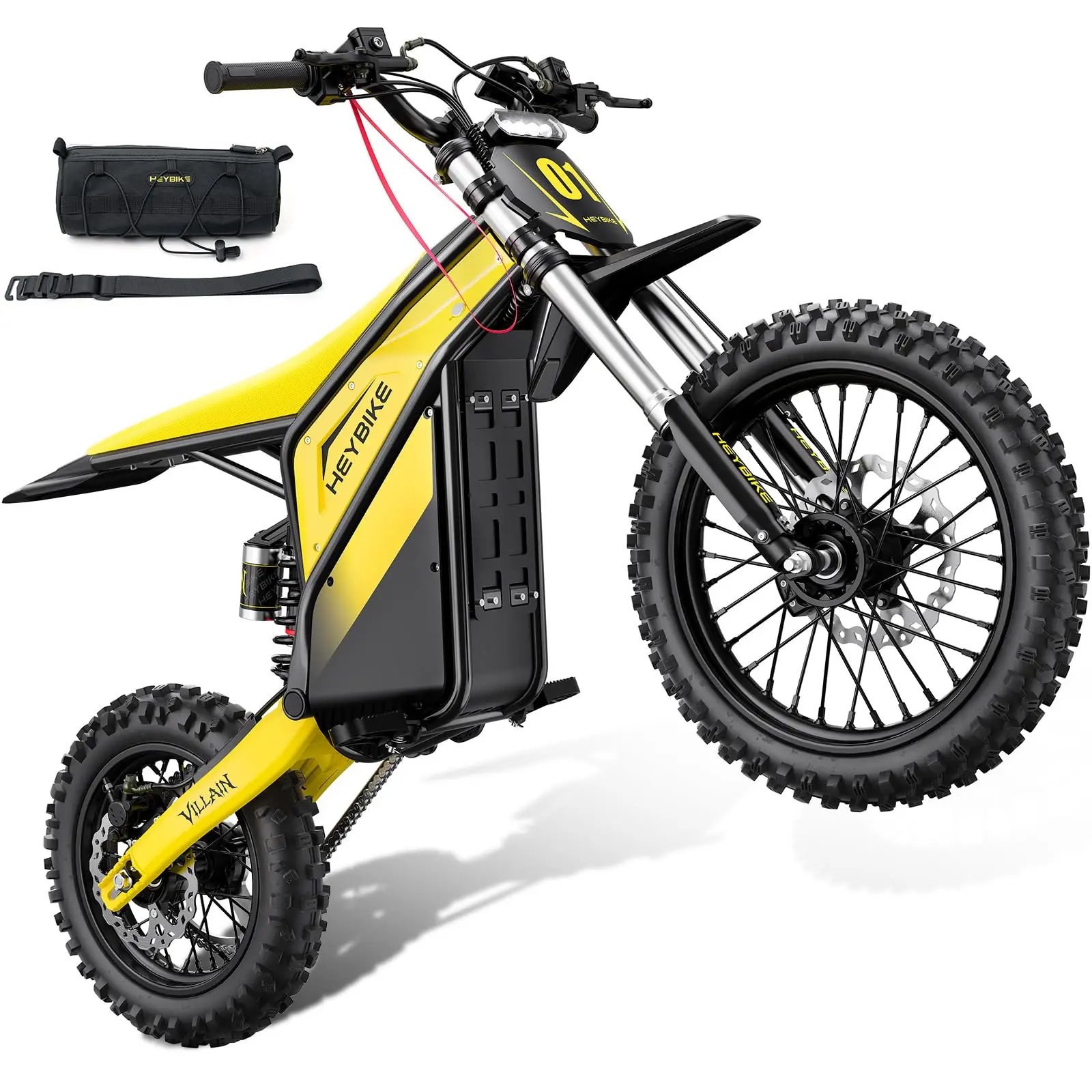Electric Dirt Bike with 4160W Motor 1352WH Battery, Up to 50 Miles Range, 14"/12" Fat Tire Electric Bike with Hy