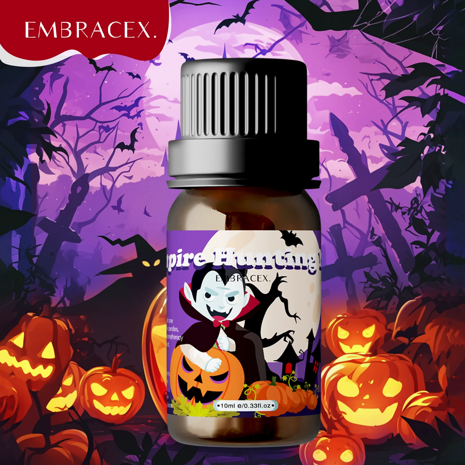 10ml Vampire Hunting Night Fragrance Oils Halloween Party Decor Long-Lasting Fragrance Oil for DIY Craft Diffuser Oil Gift