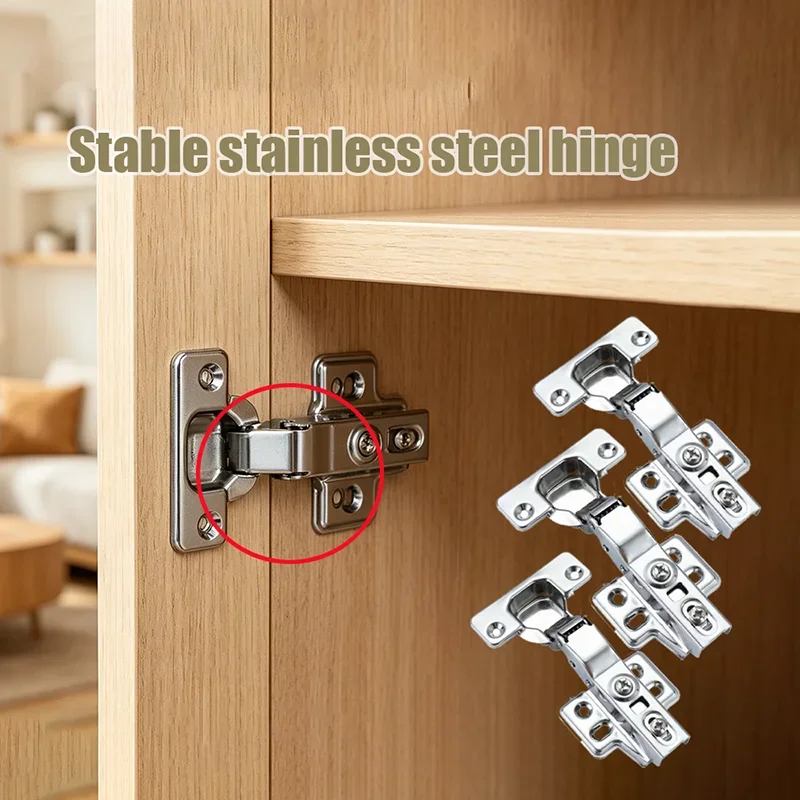 2/3/5Pcs Cabinet Hinge Repair Plate Kit Stainless Steel Door Hinge Mounting Plate With Holes For Home Kitchen Cupboard Furniture