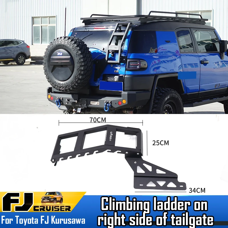 For 2007-2022 FJ cruiser tailgate ladder car roof climbing luggage rack ladder original rear tailgate ladder without punching