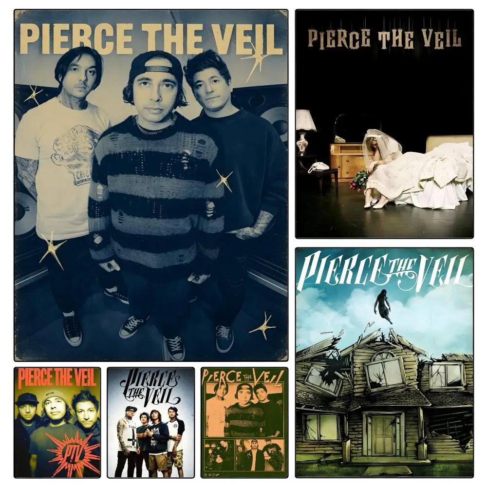 band Pierce The Veil Poster Poster Waterproof HD Unframed Self‑Stick Decor Wall Art for Home Room Decoration Gift