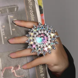 Stonefans Exaggerated Large Rings Women Fashion Luxury Designer Y2k Geometric Party Accessories Wedding Decorations Festival