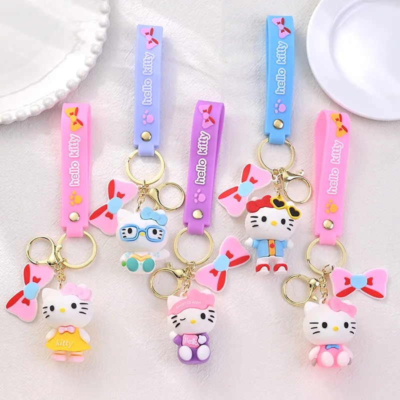 

Hello Kitty Sanrio Keychain Cute Cartoon Melody Kuromi Cinnamoroll Doll Pendant Decoration Keyring Jewelry Girl&Child Gifts Toy