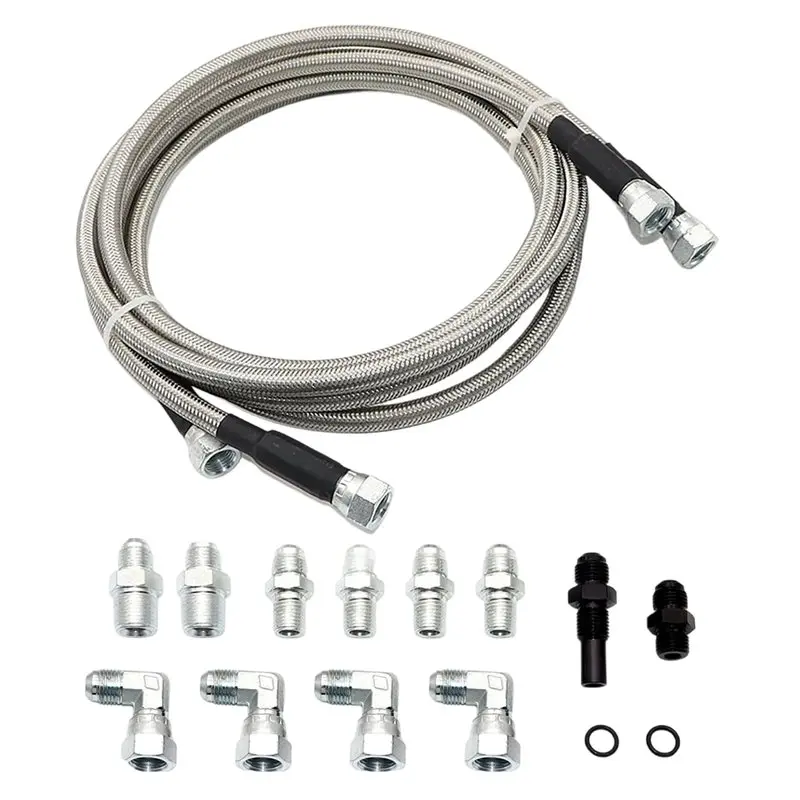 

Braided 70 Inch SS Transmission Cooler Hose Line For Ford GMC Chevy 1996-2021 700R4 4L60 4L60E 4L65E 4L80E