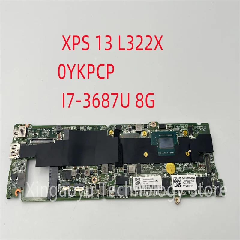 Original PARA Dell XPS 13 L322X Motherboard YKPCP 0YKPCP CN-0YKPCP DAA13BMBCC0 I7-3687U 8G 100% Teste OK