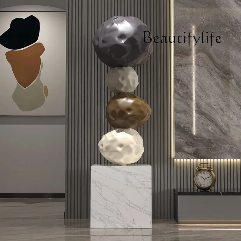 Time comes and goes, stone large floor-to-ceiling ornaments, living room, sofa, home soft decoration, high-end housewarming gift