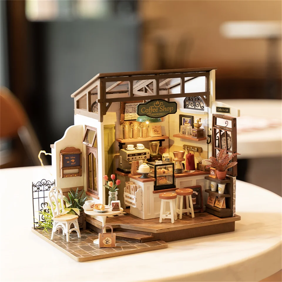 Rolife DIY Mini Dollhouse No 17 Cafe Model Kits DIY Coffee Shop