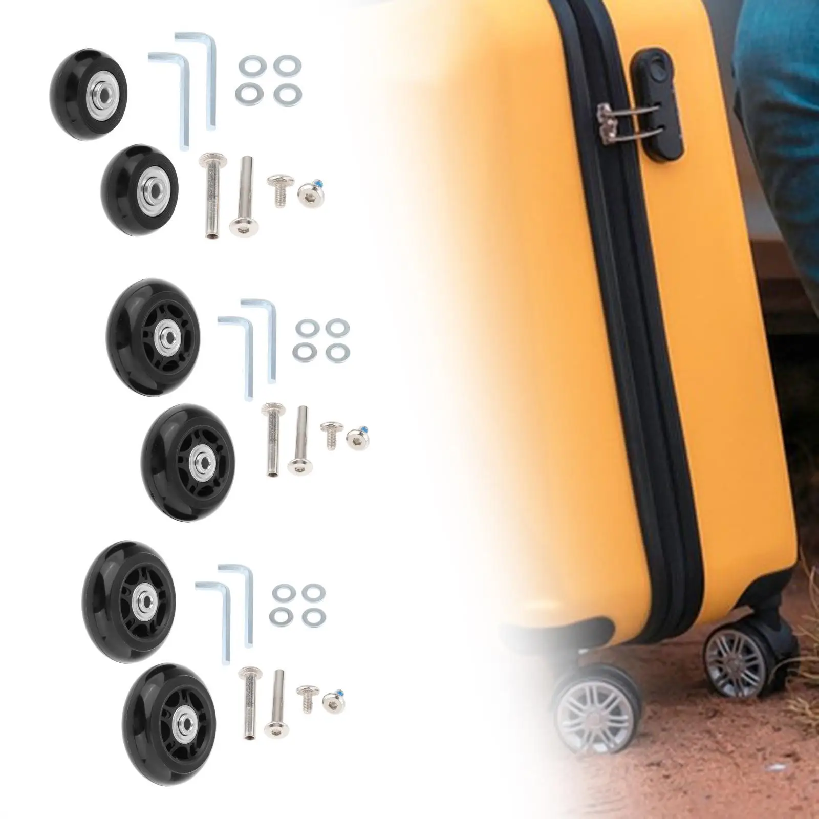 Rodas de mala de reposição Acessórios mudos universais Rodas de viagem para bagagem
