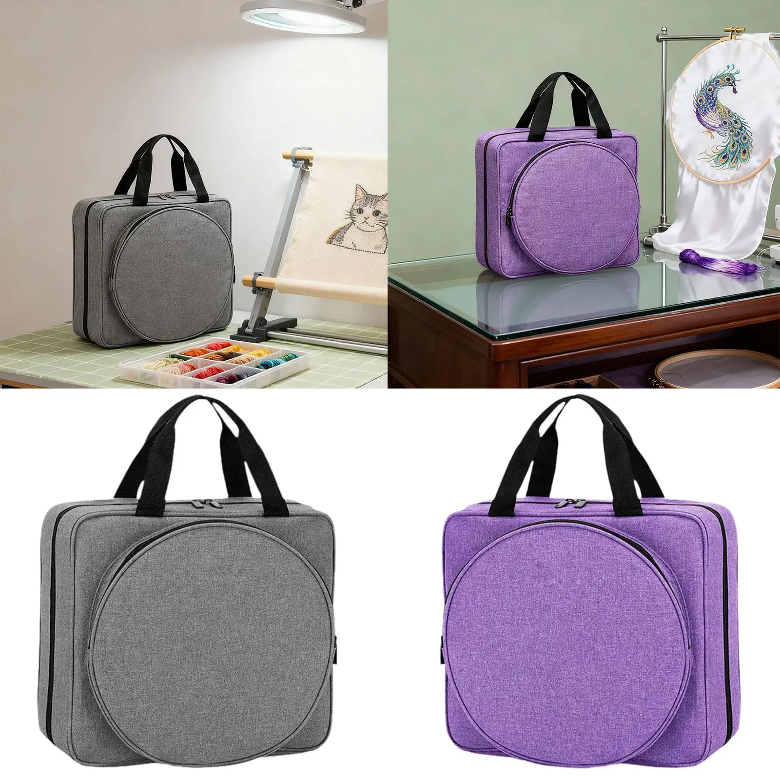 

Embroidery Project Bag, Portable Organizer Embroidery Supplies Storage Tote Sewing Crafts Storage Tote Bag, for Floss Threads