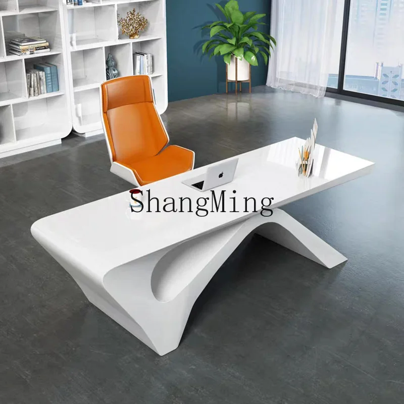 

FG paint simple fashion boss table creative desk supervisor table light luxury modern manicure consulting table president desk