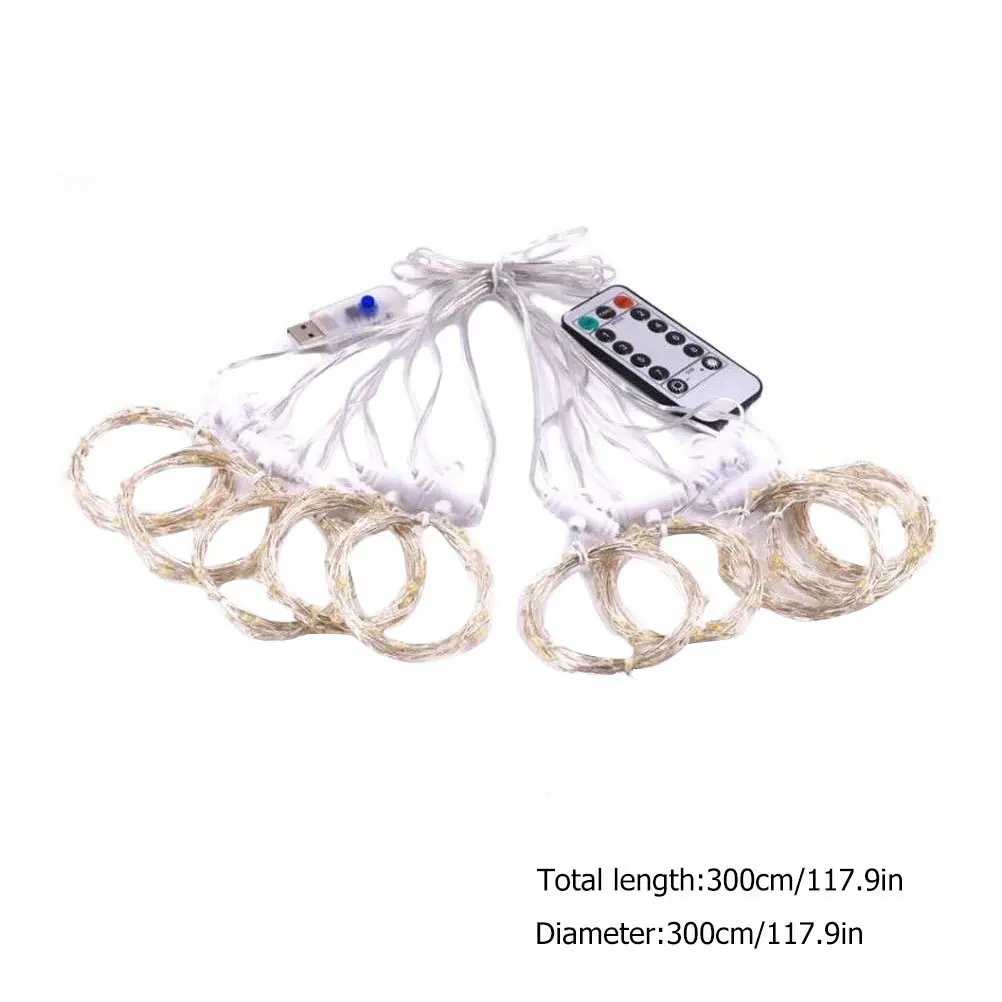 سلسلة أضواء التحكم عن بعد تعمل بمنفذ USB أضواء الجنية لغرفة النوم وحفلات الزفاف ستارة نافذة خيمة مهرجان داخلي