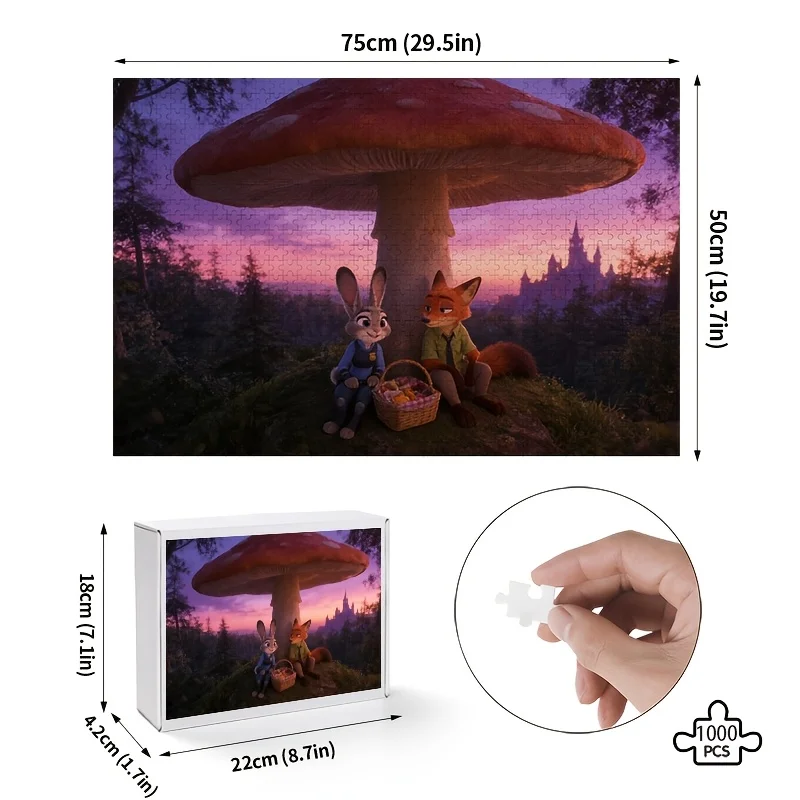 1000 قطعة من ألغاز ملصق ديزني زوتوبيا جودي آند نيك وايلد - والنشاط العائلي الممتع، والفيلم، ولعبة عيد الميلاد، وديكور الغرفة لـ & (/) -