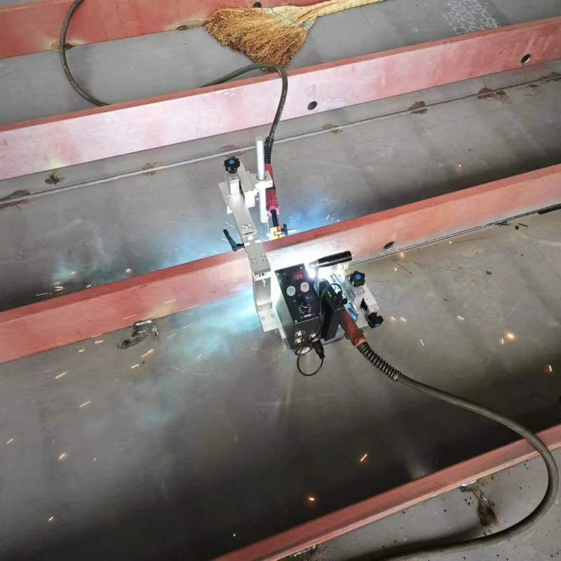 New Double-sided Automatic MIG Welding Robot Tractor High-Speed Straight Seam Welding Portable Double-guns Limit Stop KA-H4