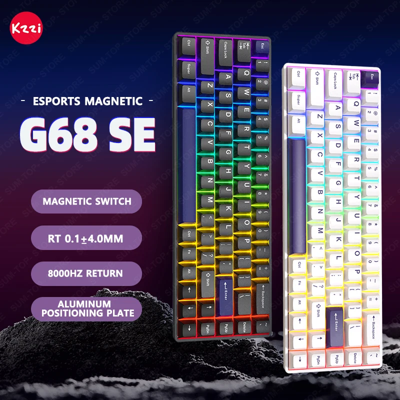 

Kzzi G68SE Magnetic Switch Mechanical Keyboard Gaming Wired RGB Hotswap Esports 8K Tray-Mount Gamer Non-contact keyboard