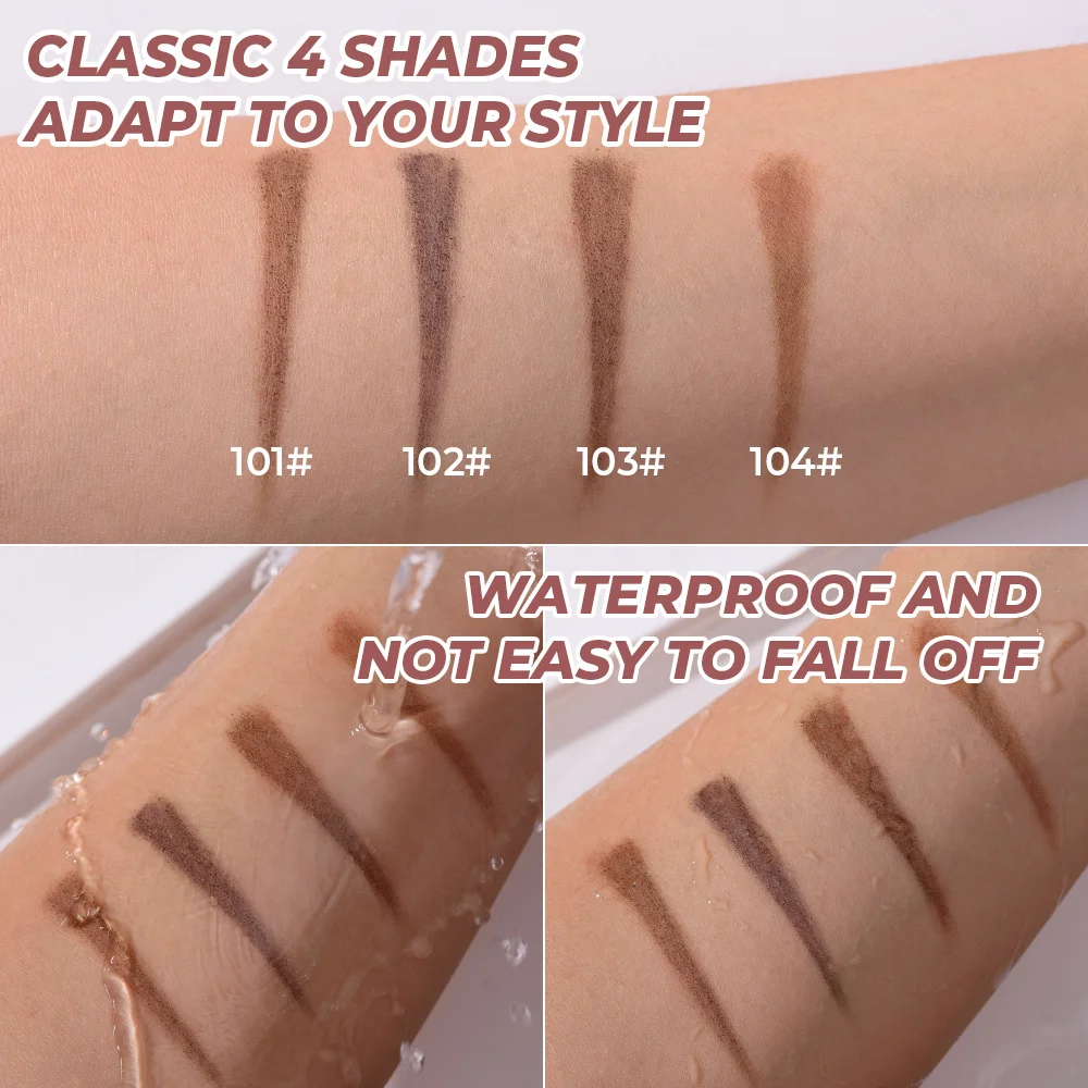 2024 BEAUTY GLAZEDดินสอเขียนคิ้วพร้อมแปรงดินสอเขียนคิ้วกันน้ํา 4 สีสูตรยาวนานDouble HEADดินสอเขียนคิ้ว