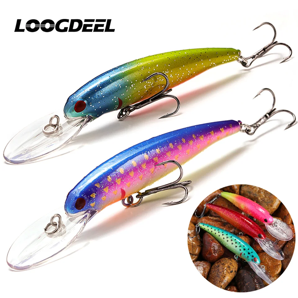 LOOGDEEL 110mm 12.5g Floating Slim Minnow Fishing Lure Artificial Hard Bait Wobblers Topwater Carp Bass Swimbait Jerkbait