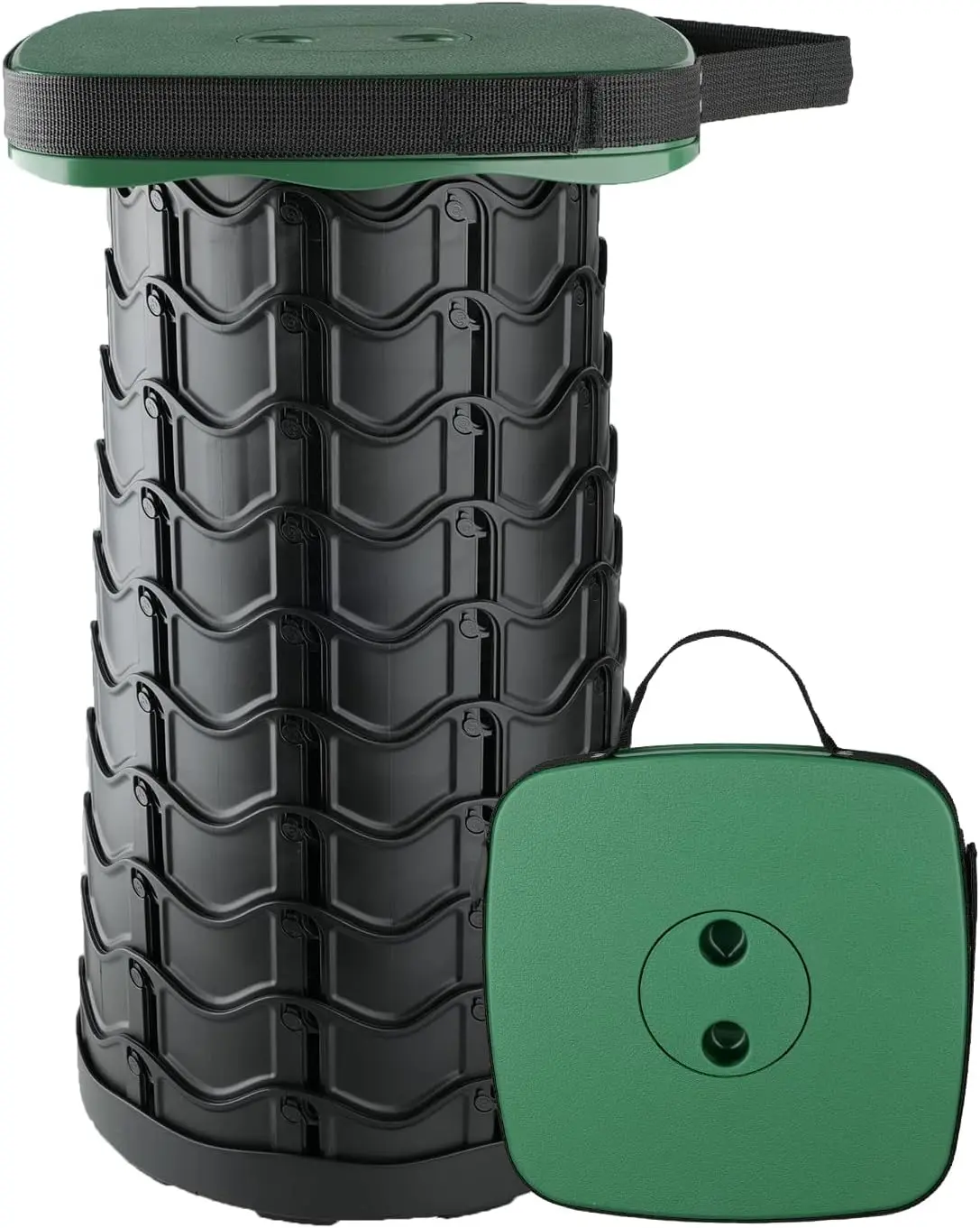 

Collapsible Stool, Square Portable Stool, Lightweight Yet Sturdy 400lbs Capacity, for Camping Fishing Hiking BBQ (Army Green)