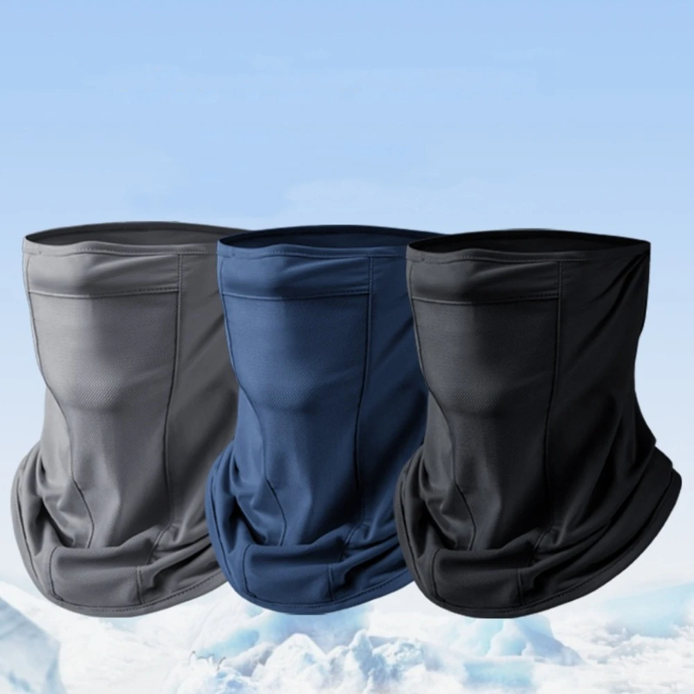 

Регулируемый впитывающий пот солнцезащитный крем для лица, дышащая защита для шеи, маска из ледяного шелка, полнолицевая спортивная УФ-защита, вуаль для гольфа