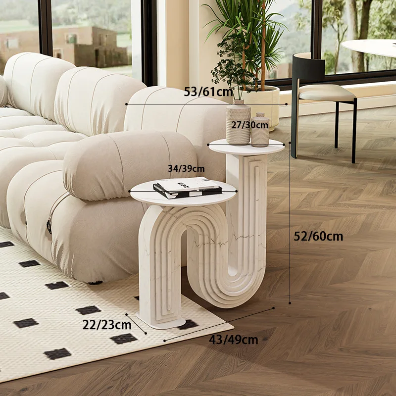 Light luxury high and low living room corner few small apartment balcony Italian minimalist edge few