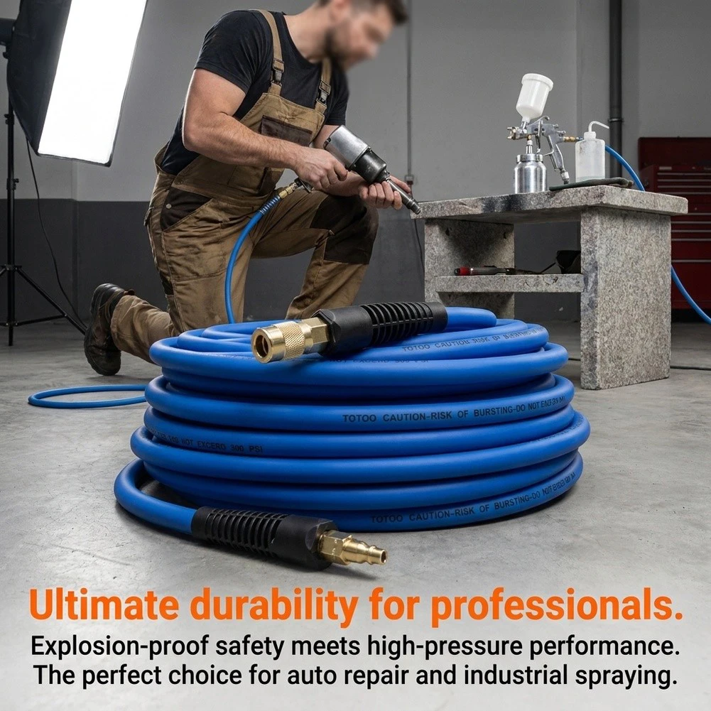1/4" High-Pressure PVC Air Hose With Copper Fittings Air Hose Tube With Quick Connector Air Pipe Hose For Compressor Air Tools - view 6