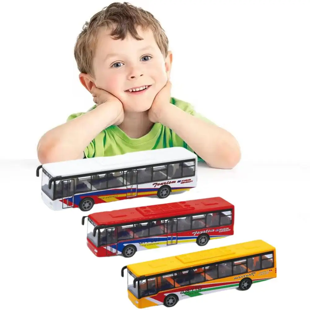 Alloy Simulation Toy Car Model Diecast Plastic Pull-back Bus Inertia Car Car City Bus Abs Car Model Toys Gifts For O6x8