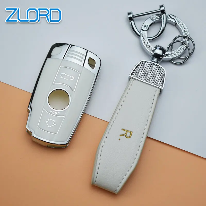 Silver TPU Car Remote Key Case Cover Shell For BMW X1 X5 X6 Z4 E90 E60 E70 E87 3 5 6 Series M3 M5 Holder Shell Fob Accessories