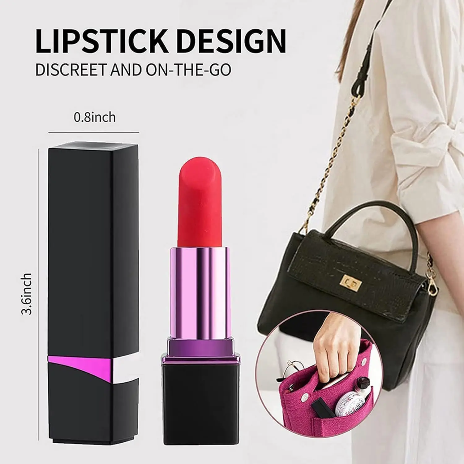 Bullet Lipstick G Spot Vibrator - Lipstick Shaped Tip with 10 Vibration Modes Discreet Pocket Womens Clitoral Vibrator Sex Toys