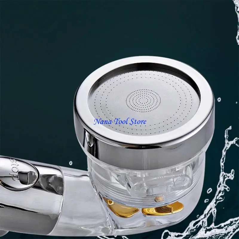 31GJシャワーヘッドウォーター節約高性症のプロペラフローシャワーヘッドファン組み込みフィルター降雨バスルーム