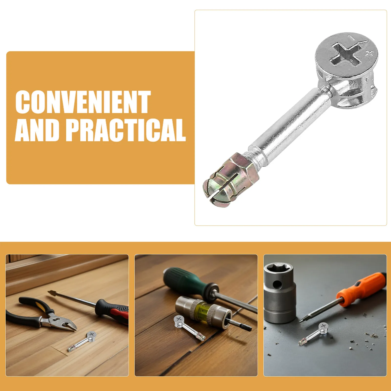 40Pcs Furniture Splicing Connector Cam Bolt Dowel Screw with Pre-Inserted Nut for DIY Cabinet Dresser Wardrobe Table Knock Down