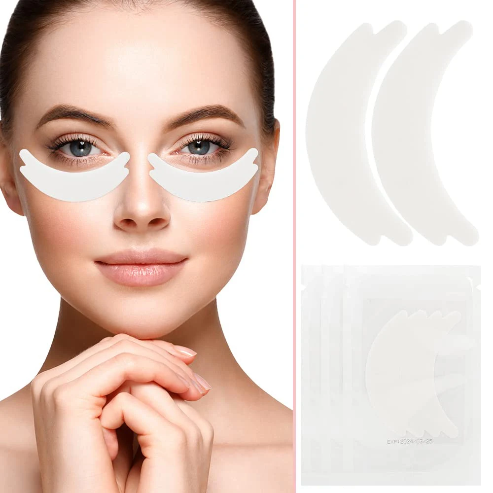 Almofadas ultrafinas de espuma sem fiapos sob os olhos, sem fiapos sob os olhos para extensões de cílios, 100/200 pares de adesivo de espuma para os olhos