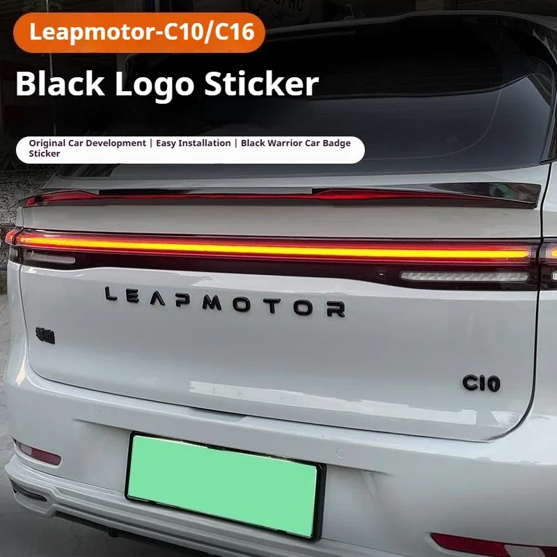 Gloss Black Replacement Logo Badge Emblem Sticker For Leapmotor C10 C16 C11 C01 Vehicle Exterior Decoration