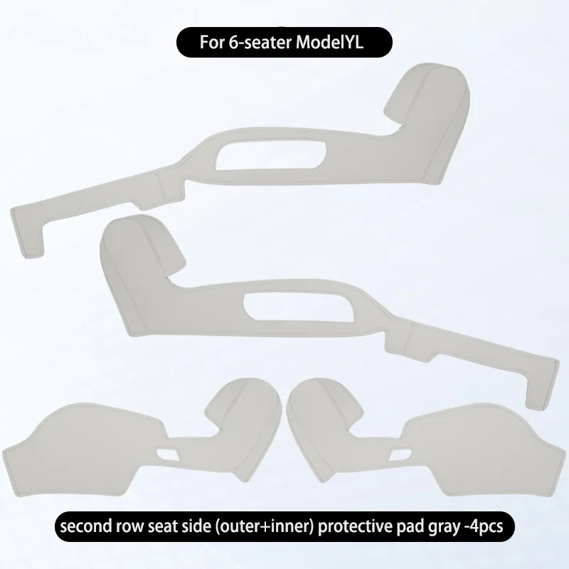 Suitable for Tesla 6-seater Model YL Second Row Seats (Inner+Outer) Panel Kick Protection Pad Interior Accessory