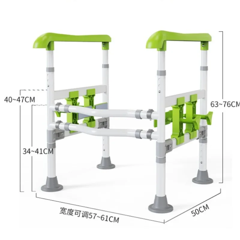 Toilet Seats for Seniors Bathroom Grab Bars Double-clip Toilet Safety Rails High Carbon Steel Toilet Safety Handle for Elderly