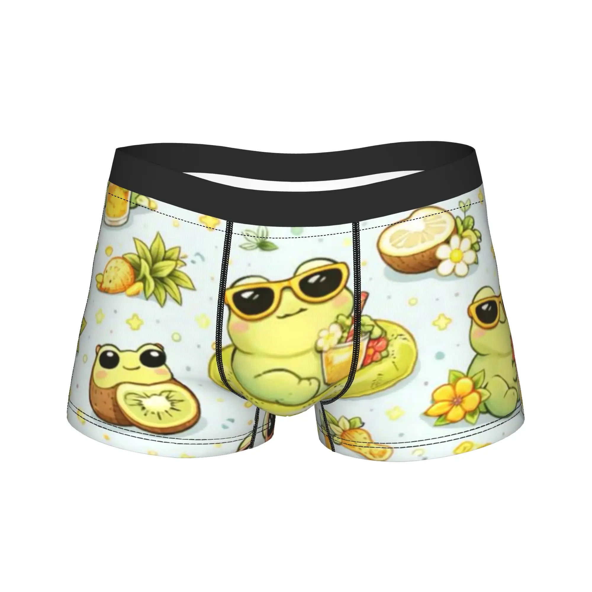 Frog Jungle of The Neck  Underwear  Comfortable Underpants Custom Boxer Brief For Males 3D Pouch Large Size Trunk