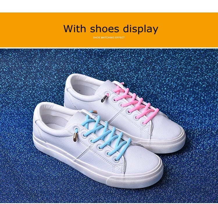 1 paar Effen Kleur Halve Cirkel Schoenveters Elastische Kant Geen Stropdas Veters Kids Adult Quick Lui Sneakers Schoenveter Schoenveters strings