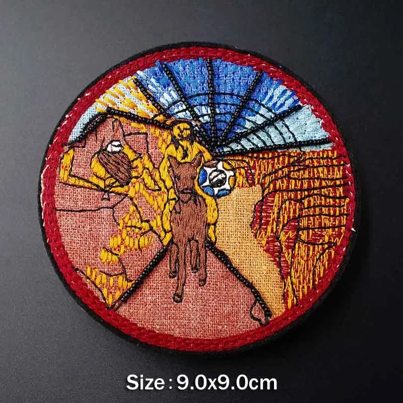 Abstrakte Malerei Patches Stoff Patch Abzeichen gestickt niedlichen Abzeichen Hippie Eisen auf Cartoon Patches für Kleidung Aufkleber Parches