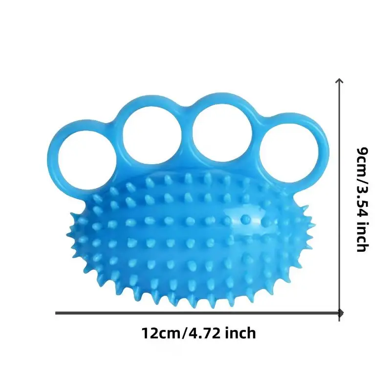 Four Finger Spiky Grip Ball Hand Massage Trainer Stress Relief Squeeze Ball For Wrist Power Building Finger Exercise Fitness Too
