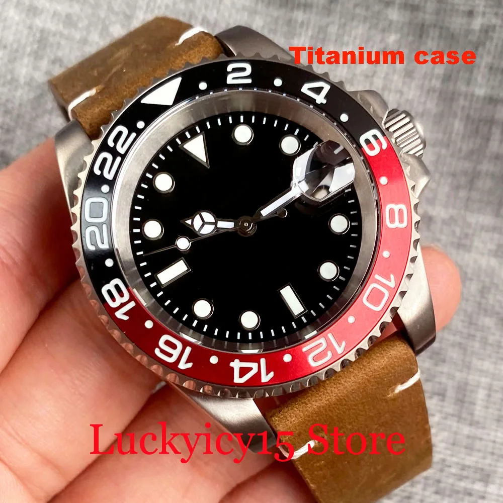 

Tandorio 40MM Titanium Black Dial Lume Automatic NH35A PT5000 Movement Men's For Watch 200m Water Resistance