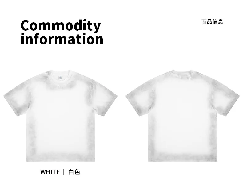 SUPER WAY 2026 Summer Heavyweight 310G All-around Spray Color Aged Retro Solid F625 Color Basic Short-sleeve T-shirt