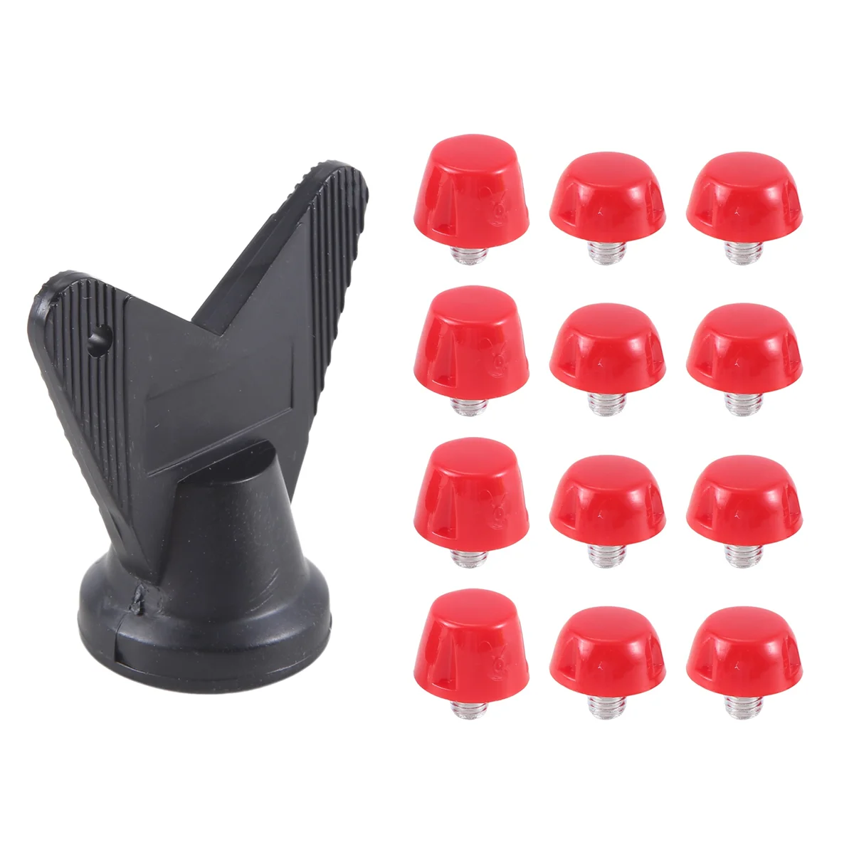 12Pcs Football Shoe Spikes Soccer Boot Cleats M5 Threading Screw 7mm 10mm Anti Slip Replacement Studs Red